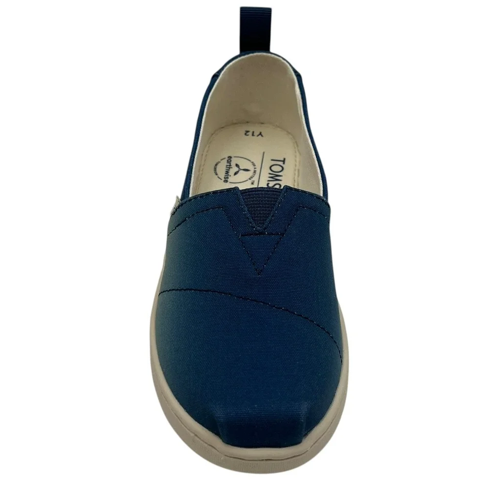 TOMS Alpargata Little Girls Slip-On Canvas Shoes Size‎ 12 Blue Indigo Comfort